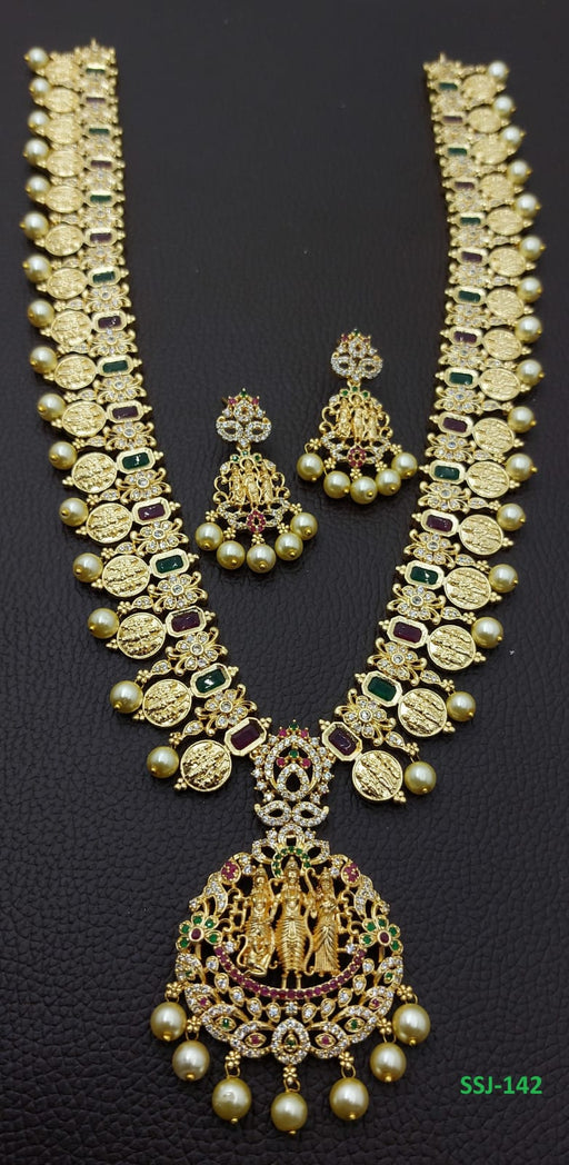 Necklace set with Lakshmi Dollar Multi Colour AD (FZ)