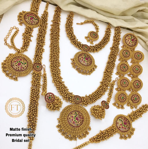 Premium complete Bridal  Matte finish Jewelry set(FZ)