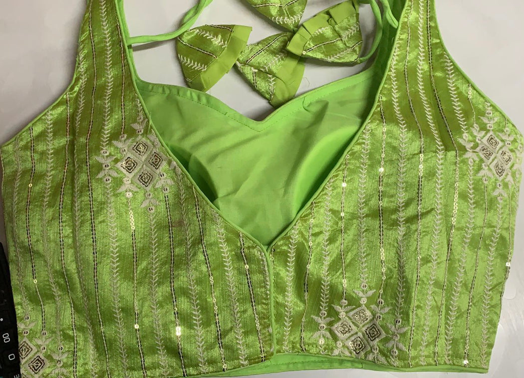 Designer Mulberry Silk Ready to wear Saree Blouse (FZ)
