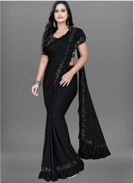 Designer Ready to wear black saree (FZ)