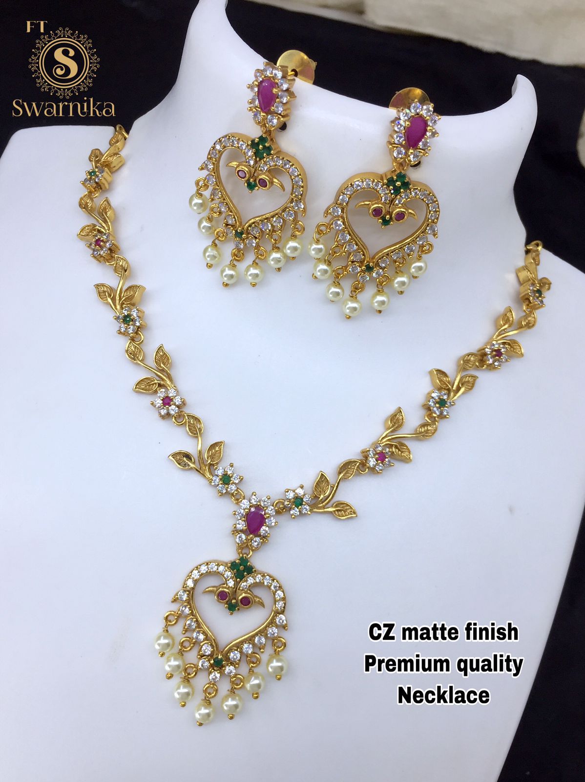 Cz matte finish on sale premium quality necklace