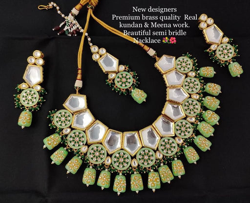 Kundan & Meena work Beautifully semi Bridal Necklace (FZ)
