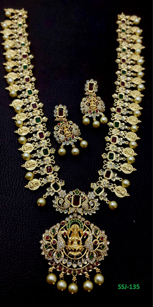 Necklace set with Lakshmi Dollar Multi Colour AD  (FZ)