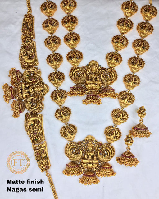 Temple Antique Nagas bridal Jewelry set (FZ)